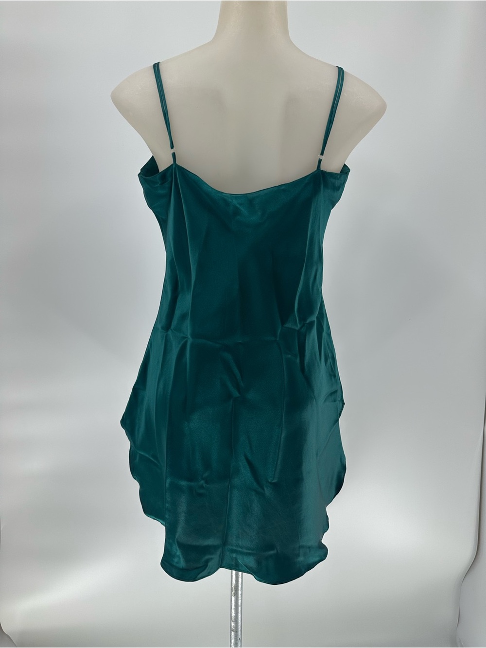 Vintage Victoria's Secret VS SILK Gold Label Emerald Green Satin Chemise Slip P - Picture 3 of 9